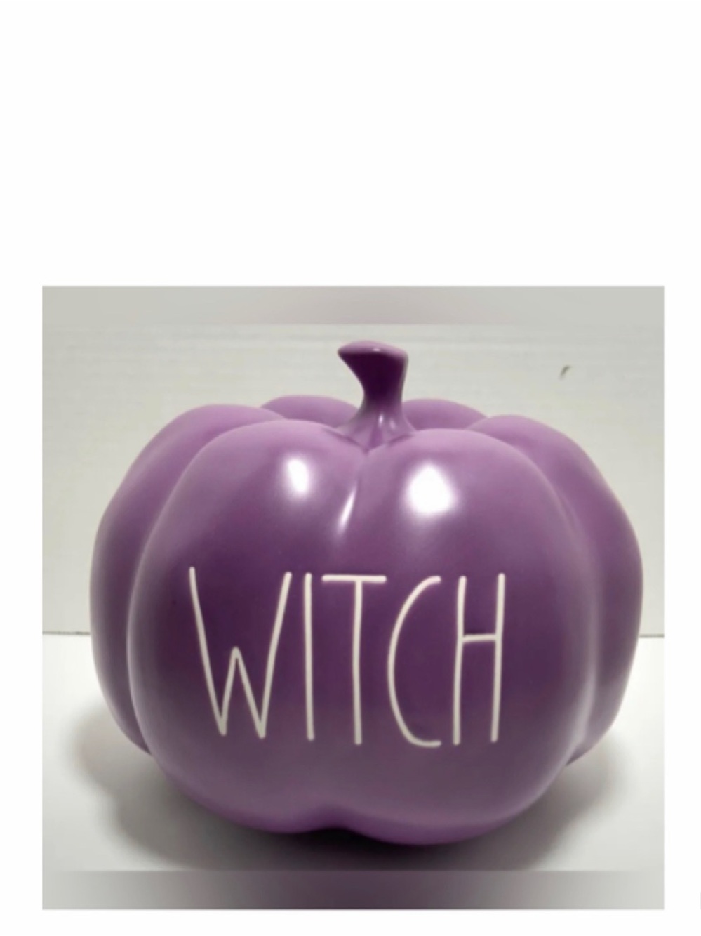 NEW Rae Dunn Purple Halloween Pumpkin “WITCH”